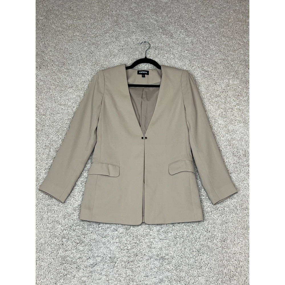 Express Women’s Beige Open-Front Blazer Jacket
